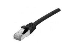 Cordon RJ45 certifié GRS CAT 6A S/FTP TPE snagless noir - 2 m