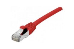 Cordon RJ45 certifié GRS CAT 6A S/FTP TPE snagless rouge - 5 m