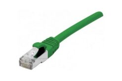 Cordon RJ45 certifié GRS CAT 6A S/FTP TPE snagless vert - 1 m