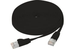 Cordon RJ45 plat catégorie 6 U/FTP snagless noir - 0,5 m