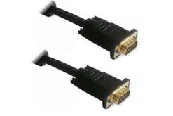 Cordon SVGA mâle / mâle + ferrites, 5 m, noir