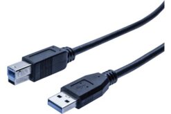 Cordon éco USB 3.0 type A / B noir - 0,5 m
