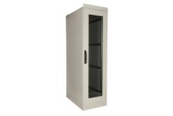 EKIVALAN Baie IP55 - 42U - 600x800 - Porte verre et métal - 4 montants - Gris