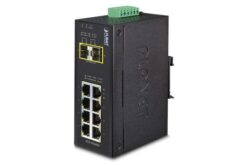 IGS-1020TF - Switch indus. IP30 P&P 8 ports Gigabit & 2 SFP, temp. étendue