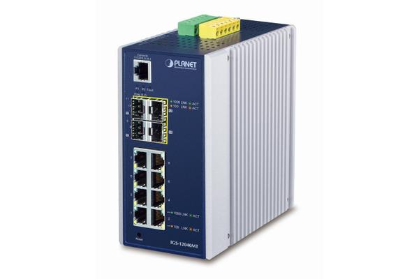 IGS-12040MT - Switch indus. IP30 manag. L2+ 8 ports Gigabit & 4 ports SFP
