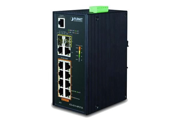IGS-4215-8P2T2S - Switch indus. IP30 L2, 8 Gigabit PoE+, 2 1000Base-TX, 2 SFP