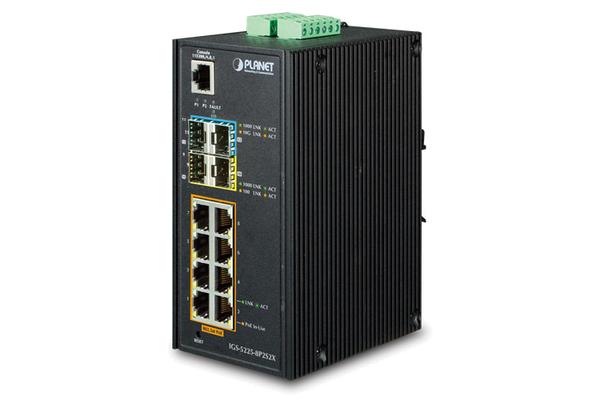IGS-5225-8P2S2X - Switch indus. IP30 L3, 8 ports PoE+ Gigabit, 2 SFP, 2 SFP+ 10G