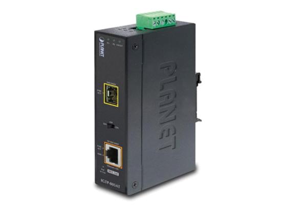 IGTP-805AT - Conv. média indus. IP30 Gigabit PoE+ vers 1 SFP