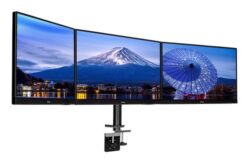 IIYAMA- Triple bras de bureau pour écrans de 10 à 27" DS1003C-B1