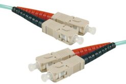 Jarretière duplex HD OM4 SC-UPC/SC-UPC aqua - 5 m