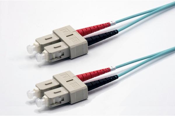 Jarretière duplex zip multimode OM3 SC-UPC/SC-UPC aqua, 65 m