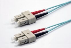 Jarretière duplex zip multimode OM3 SC-UPC/SC-UPC aqua, 75 m