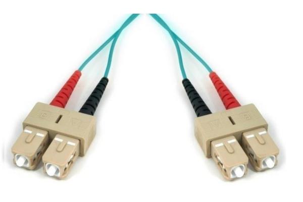 Jarretière opt. MM 50/125 OM3 SCUPC/SCUPC duplex zip, std, aqua, 5 m, duplexZipp
