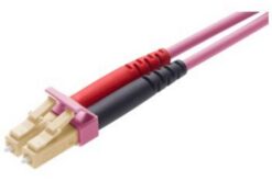 Jarretière opt. MM 50/125 OM4 LC/LC duplex zip, Grade B, magenta, 2x4,1 mm², 3 m