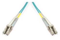 Jarretière opt. multimode 50/125 OM3 duplex zip LCUPC/LCUPC, prémium, aqua, 10 m