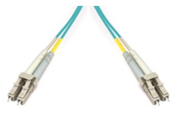Jarretière opt. multimode 50/125 OM3 duplex zip LCUPC/LCUPC, prémium, aqua, 10 m