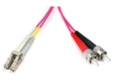 Jarretière opt. multimode 50/125 OM4 LCUPC/STUPC duplex zip, std, magenta, 2 m