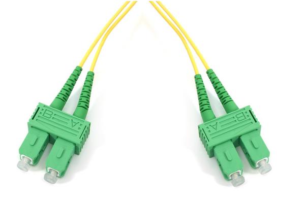 Jarretière optique monomode 9/125 OS2 SCAPC/SCAPC duplex zip, std, jaune, 10 m