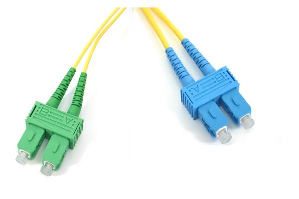 Jarretière optique monomode 9/125 OS2 SCAPC/SCUPC duplex zip, std, jaune, 3 m