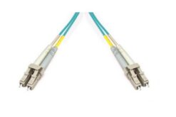 Jarretière optique multimode 50/125 OM3 LCUPC/LCUPC duplex zip, std, aqua, 1 m