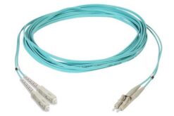 Jarretière optique multimode 50/125 OM3 LCUPC/SCUPC duplex zip, std, aqua, 1 m