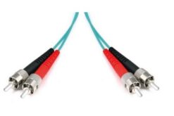 Jarretière optique multimode 50/125 OM3 STUPC/STUPC duplex zip, std, aqua, 1 m