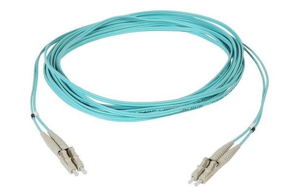 Jarretière optique multimode 50/125 OM4 LCUPC/LCUPC duplex zip, std, aqua, 2 m