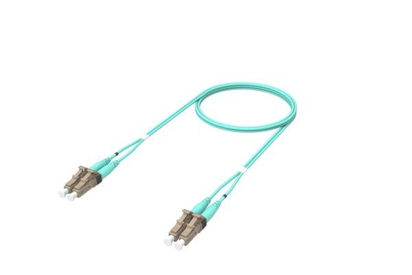 Jarretière optique multimode 50/125 OM4 LCUPC/LCUPC duplex zip, std, aqua, 3 m