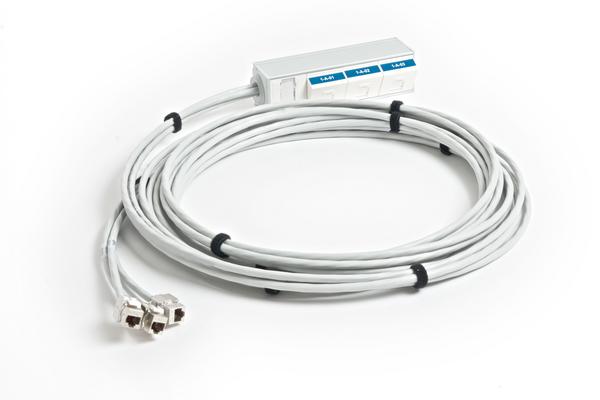 Liaison Cat6A U/FTP boîtier vers embases, 2x4 paires, 60 m