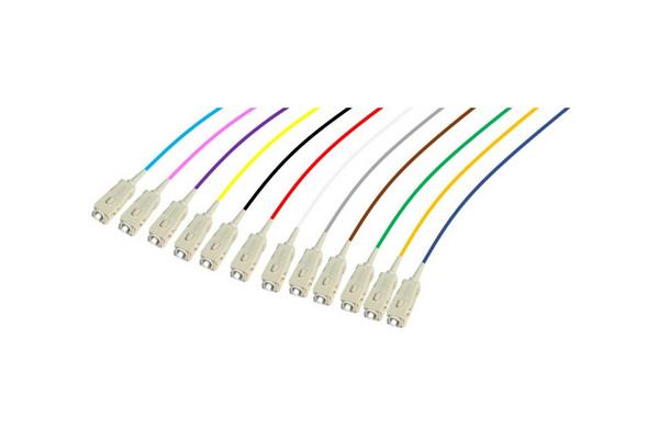 Lot de pigtails OM5 50/125 SC-UPC Low Loss 900µm 12 couleurs 2