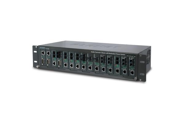 MC-1500R48 - Châssis 15 slots pour convertisseurs de média, 48V DC, rackable 19P