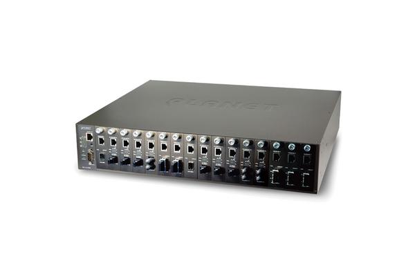 MC-1610MR & MR48 - Châssis 16 slots Conv. média, rack 19"