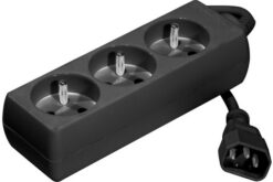 Multiprise onduleur 3 prises / cordon IEC C14 noire - 1,5 m