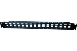 Panneau 19" 1U 16 ports STP keystone avec support câbles