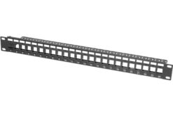 Panneau 19" 1U 24 ports UTP keystone avec support câbles