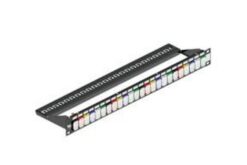 Panneau brassage Leviton 1U vide à repérage couleur support arrière, noir