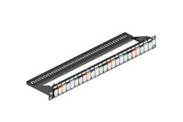 Panneau brassage Leviton 1U vide à repérage couleur support arrière, noir