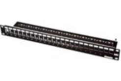 Panneau de brassage 1U vide Gamme Classique, noir, 24 ports RJ45