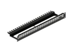 Panneau de brassage Leviton 1U vide avec support arrière, noir