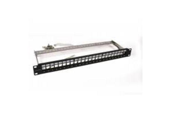Panneau de brassage Netconnect 1U vide, noir