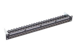 Panneau de brassage PC 1U avec support arrière, noir, EL