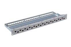 Panneau de brassage ST 1U avec support arrière, gris, Cat6A ISO Adv