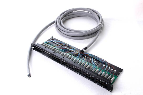 Panneau téléphonique 1U pré-câblé avec support arrière, 56 ports, 10 m