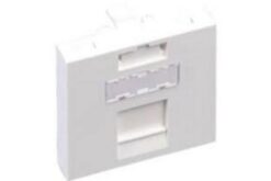 Plastron Netconnect simple 45x45 sortie droite à volet, blanc
