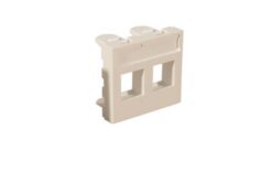 Plastron double 45x45 sortie droite, droit bl anc, volet