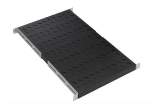 Plateau fixe 4 points de fixation pour charge lourde, 1U, noir, prof.740, P1000