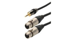 TESCA Cordon AMAZONE en jack 3,5 stéréo / 2 XLR femelles de 5m