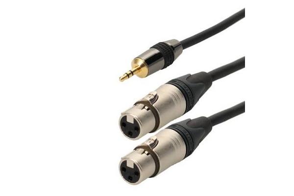 TESCA Cordon AMAZONE en jack 3,5 stéréo / 2 XLR femelles de 5m