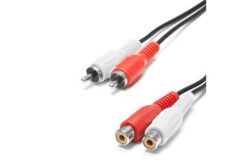 TESCA Cordon moulé 2 RCA males / 2 RCA femelles de 10m
