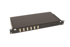 Tiroir optique coulissant 1U métal 24 traversées LC quad multimodes, noir